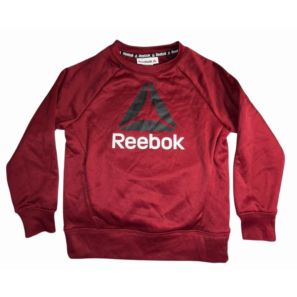 Reebok Boys Fleece‎ Crewneck Sweatshirt Size XS (4/5) Biking Red